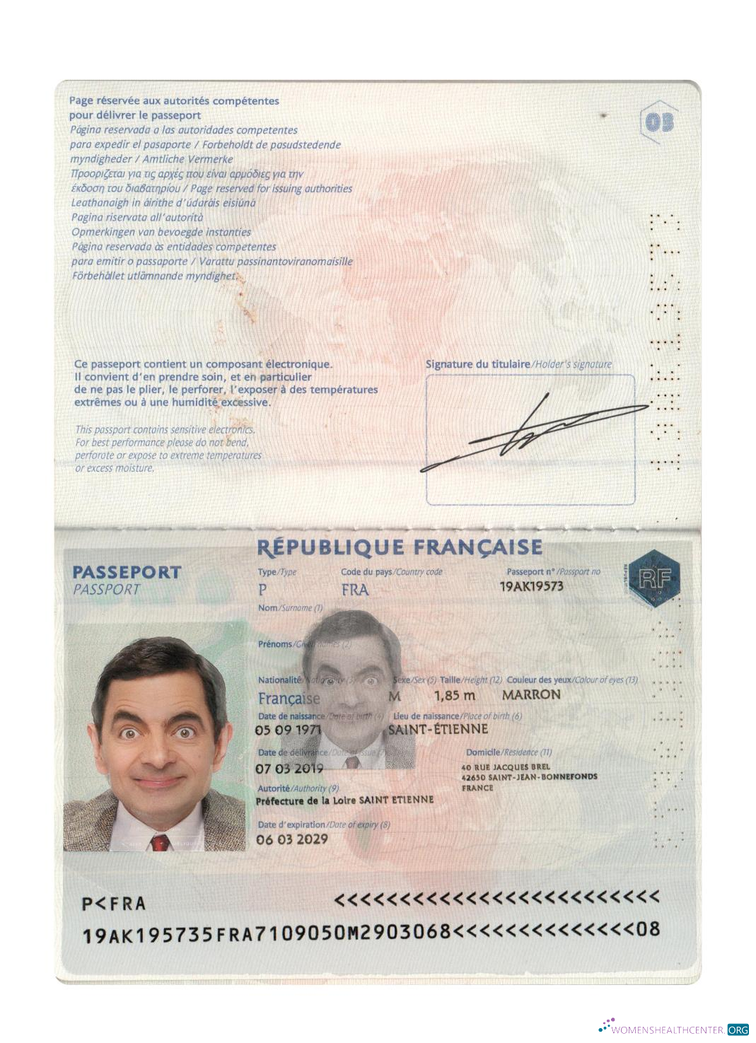 Download France passport 2019 present Photoshop template